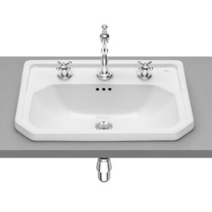 Drop-in vitreous china sink with 3 tapholes